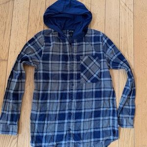 Hooded button down shirt